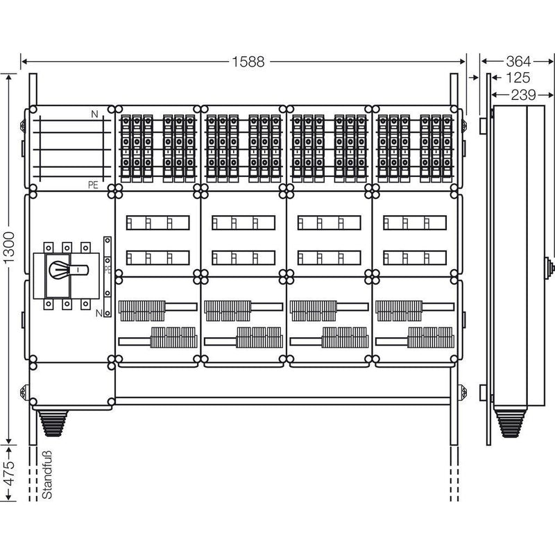 Hensel - Verteilerschrank für Energieversorgung Ladeverteiler Mi EV 11kW 24100 f.24 Ladep. a 11kW