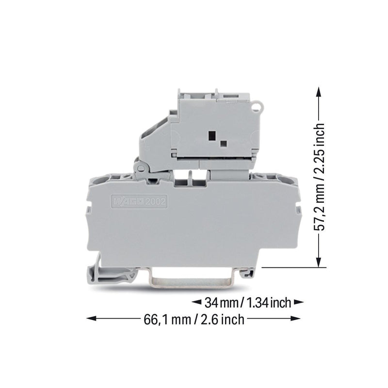 WAGO - Sicherungs-Reihenklemme Sicherungsklemme 2002-1611 0,25-2,5qmm grau