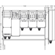 Hensel - Verteilerschrank für Energieversorgung Ladeverteiler Mi EV 140kW 3001 f.3 Abgänge a 140kW