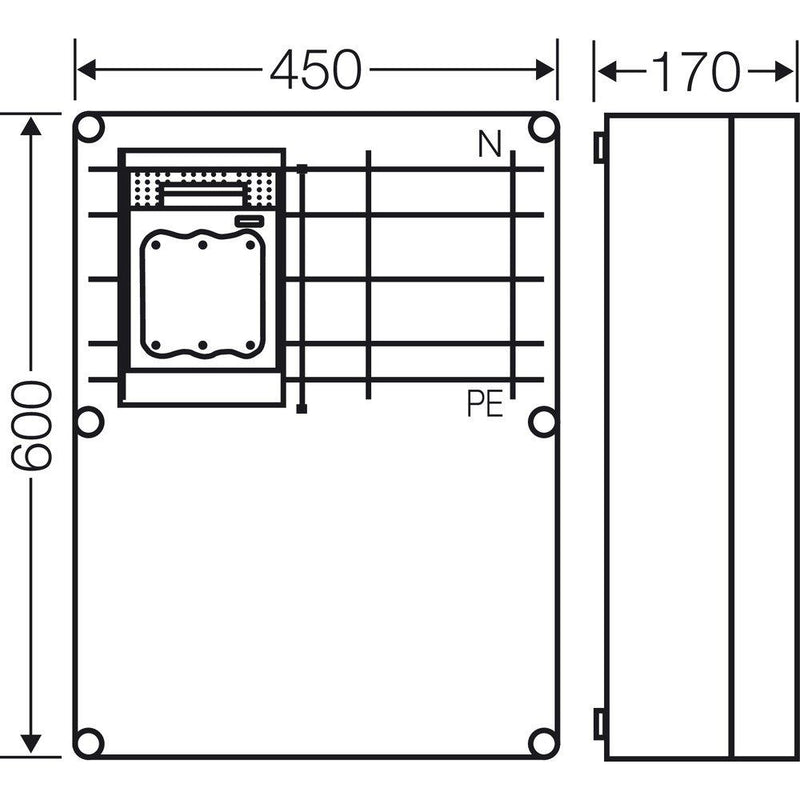 Hensel - Sicherungslasttrennschalter mit Gehäuse Mi-NH-Sicherungs.gehäuse Mi 6680 1xNH 1,a. 250A, 5p