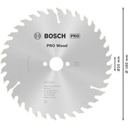 Bosch - Kreissägeblatt PRO Wood Kreissägeblatt, 2608640597 160 x 2,6 x 20 mm