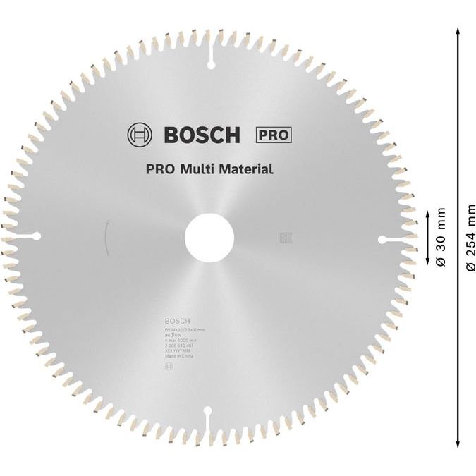 Bosch - Kreissägeblatt PRO Multi Material 2608640451 Kreissägeblatt 254 x