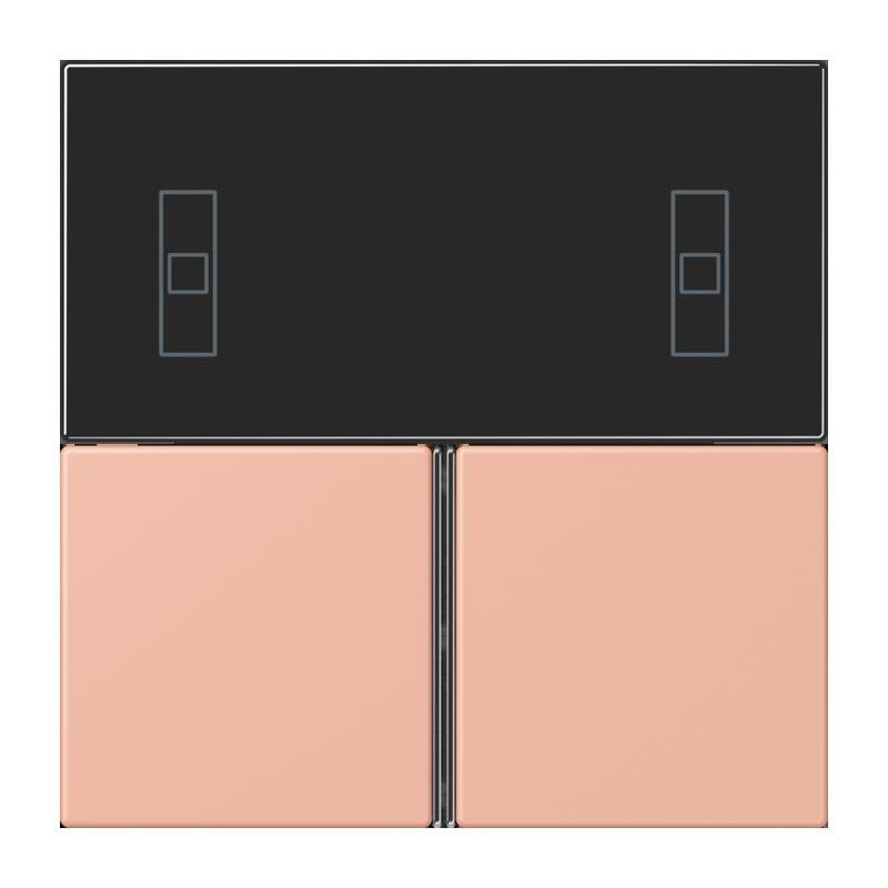 Jung - Abdeckung/Bedienelement für Installationsschalterprogramme Tastensatz 3fach LC 4093 TSA 231 rose clair