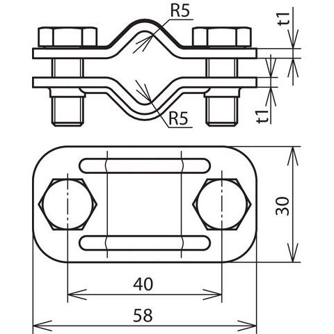 DEHN - Trennklemme für Blitzschutz UNI-Trennklemme NIRO UTK 8.10 8.10 V2A f. 2x Rd 8-10mm