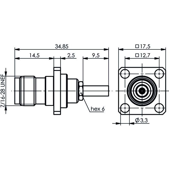 Telegärtner - Koax-Steckverbinder TNC Buchse 100023796 RG-316/U, 50 Ohm