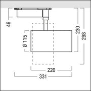 Zumtobel Group - Downlight/Strahler/Flutlicht LED-Stromschienenstrahler VIV2 L 630 #60716584 940, sw