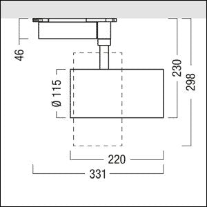 Zumtobel Group - Downlight/Strahler/Flutlicht LED-Stromschienenstrahler VIV2 L 630 #60716584 940, sw