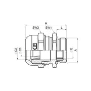 Jacob - Kabelverschraubung WADI one EMV M40x1,5 MS, galv. Vernickelt − 10 Stück