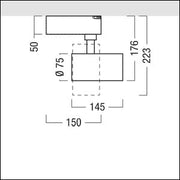 Zumtobel Group - Downlight/Strahler/Flutlicht LED - Stromschienenstrahler VIV2 S 280 #60716323 840, ws