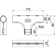 OBO Bettermann - T-Stück/Kreuzstück für Installationsrohr Quick-Pipe-T-Stück 3000 TMS M20 LGR − 5 Stück