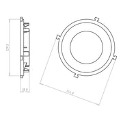 Kaiser - Zubehör/Ersatzteile für Leuchteneinbaugehäuse Frontteil HaloX 100 1281-02 DA 75 für Ortbeton