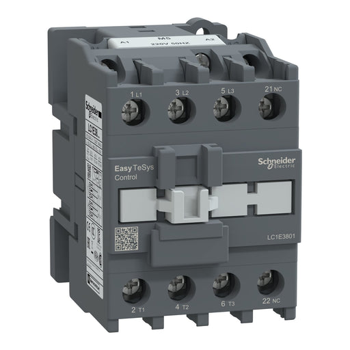 Schneider Electric - Leistungsschütz zum Schalten von Wechselstrom Leistungsschütz Easy TeSys LC1E3801M5 3P 38A 220VAC 50Hz