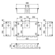 Maico - Zubehör/Ersatzteile für Ventilatoren Luftverteiler MF-BV90-125-5 5Anschl.Flexr.MF-F90
