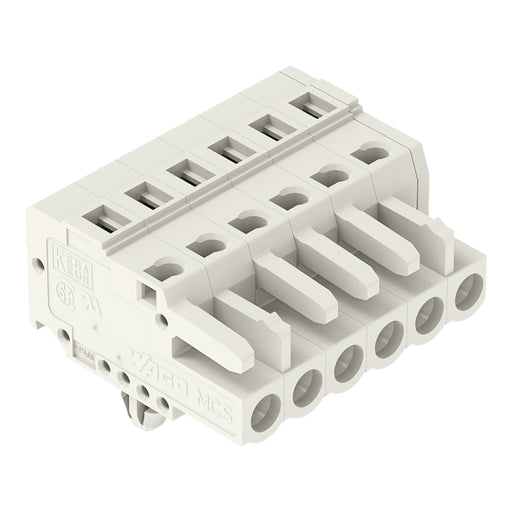 WAGO - Kabelsteckverbinder für Leiterplattensteckverbinder 1-Leiter-Federleiste 721-106/008-000 CAGECLAMP 2,5mm²,lgr − 50 Stück