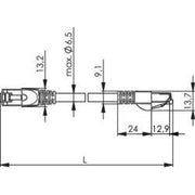 Telegärtner - Patchkabel Kupfer Patchk.S/FTP Cat.6A 100008102 sw 1,0m PE MP8 FS5 − 1 Stück