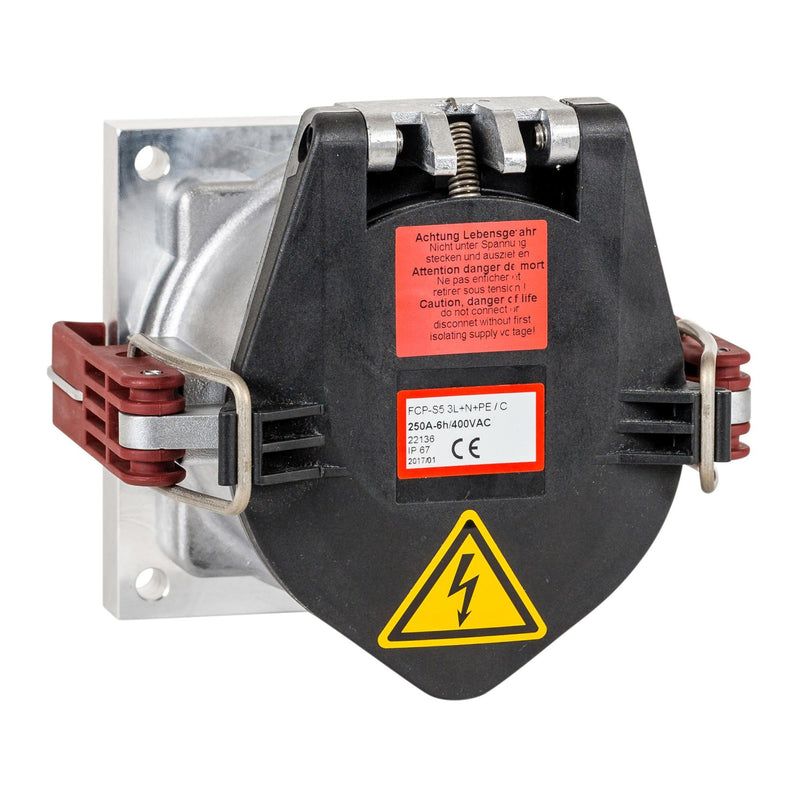 Walther Werke - Hochstrom-Rundsteckvorrichtung CEE Hochstrom Anbaudose 4A9509 gerade 200A5P9h IP67