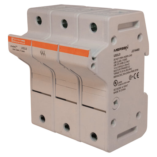 Mersen - Halter für zylindrische Sicherung Sicherungshalter Class J US3J3 22x58 30A/600V 3-p. − 2 Stück