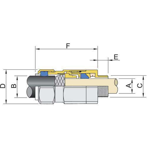 Stahl - Kabelverschraubung CMP Kabelverschraubung 246304 35,20 46,70 mm