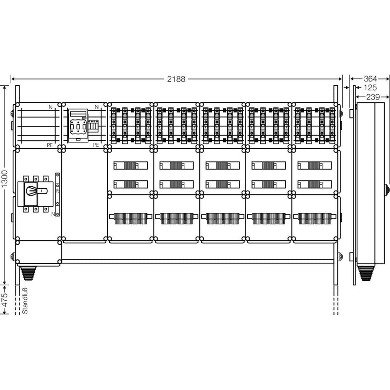 Hensel - Verteilerschrank für Energieversorgung Ladeverteiler Mi EV 22kW 20101 f.20 Ladep. a 22kW
