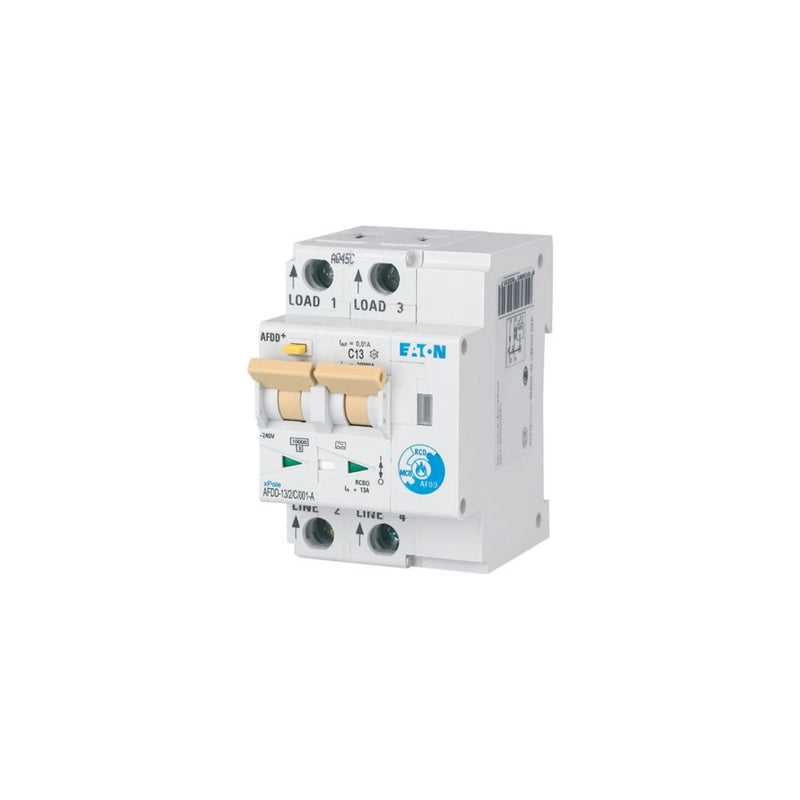 Eaton - Kombination FI-Schalter/Leitungsschutzschalter mit Zusatzeinrichtung Brandschutzschalter AFDD-13/2/C/001-A 2polig, C13A, 10mA