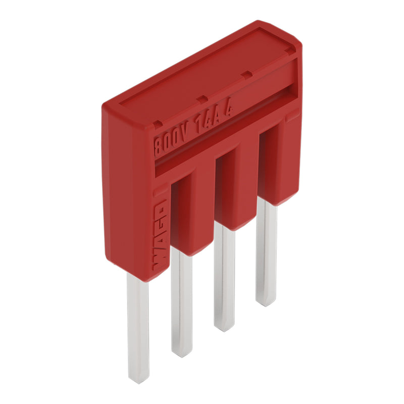 WAGO - Querverbinder/Brücker für Reihenklemme Kammbrücker, isoliert 2000-404/000-005 4-fach, rot − 25 Stück