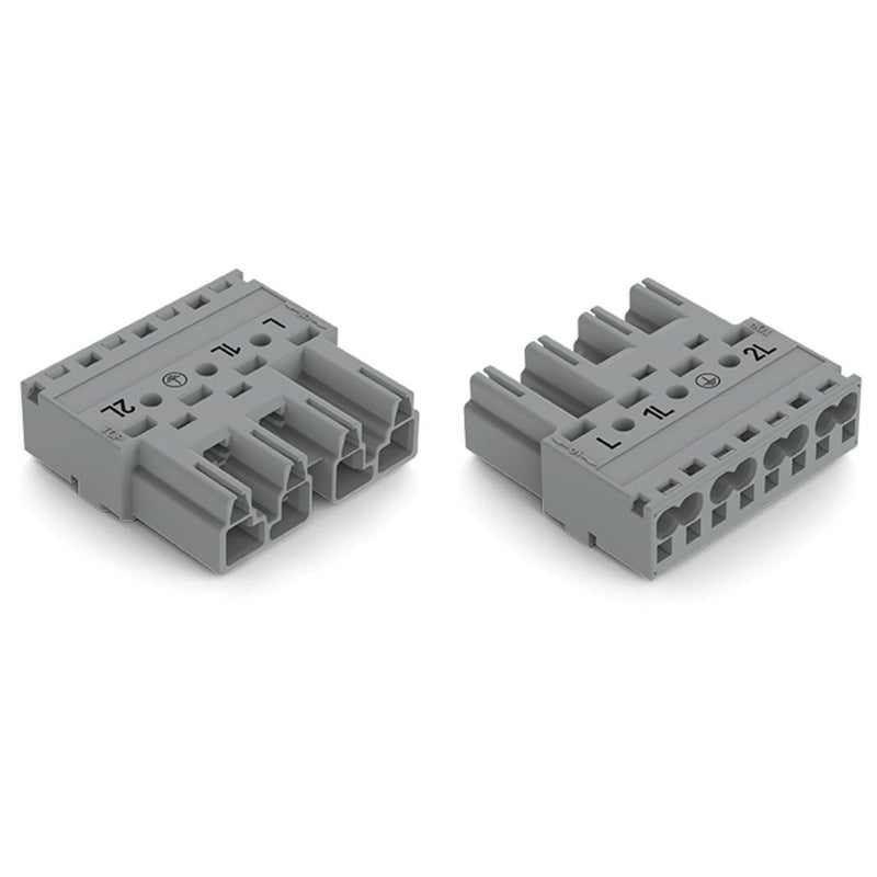 WAGO - Steckverbinder für steckbare Gebäudeinstallation Stecker 4-polig 770-254/064-000 Kod. B,grau − 50 Stück