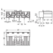 WAGO - Leiterplattensteckverbinder Stecker für Leiterplatten 770-875/011-000/073- 5-polig,hellgrün − 50 Stück