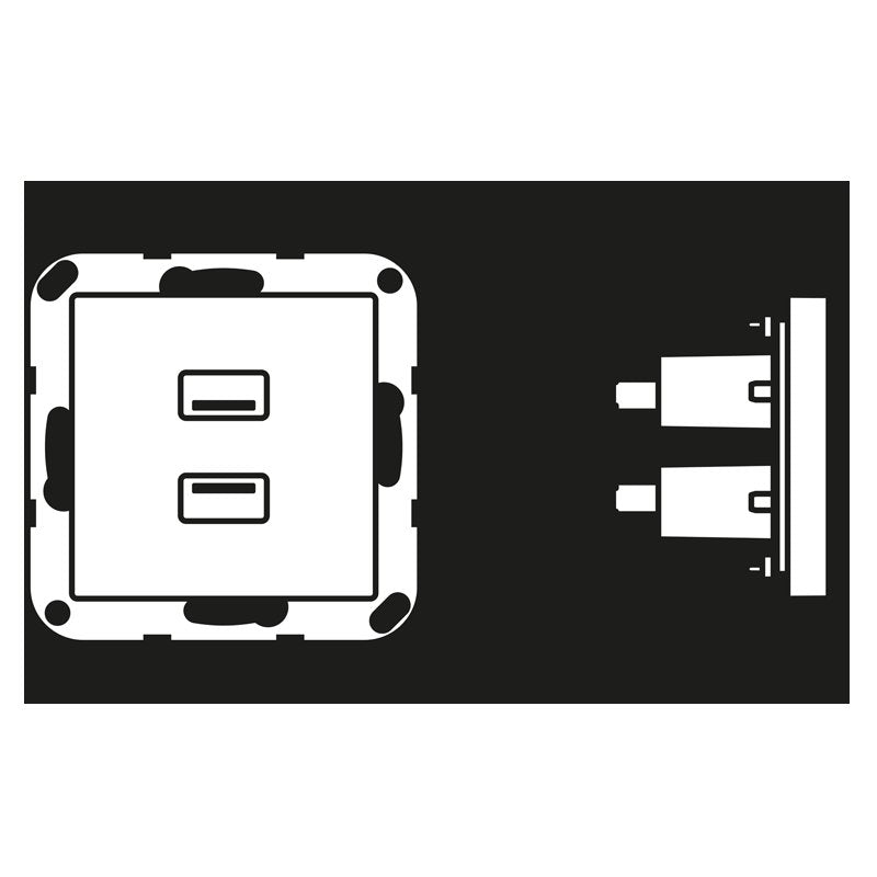 Jung - Multifunktions-Anschlussdose Multimedia-Anschlusssystem MA A 1153 SWM graphitschwarz matt