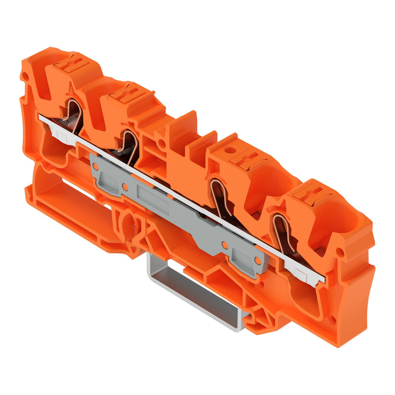 WAGO - Durchgangs-Reihenklemme 4-Leiter-Durchgangsklemme 2206-1402 Drücker,6qmm,orange − 25 Stück