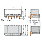WAGO - Leiterplattensteckverbinder THR-Stiftleiste Lötstift 2092-1426/200-000 1,4mm,abgew.,lgr − 100 Stück