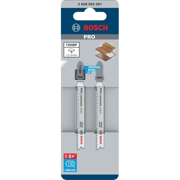 Bosch - Stichsägeblatt PRO Laminate clean T101BIF 2608655091VE(2) Stichsägeblatt 83 mm − 10 Packung