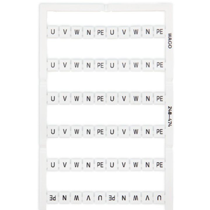 WAGO - Klemmenmarkierung WSB-Bez. W: UVW .. PE 248-474 − 5 Stück