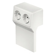 Rehau - Geräteträger für Sockelleistenkanal Gerätetank rws RD 2GT40105 rws m.Doppelsteckdose