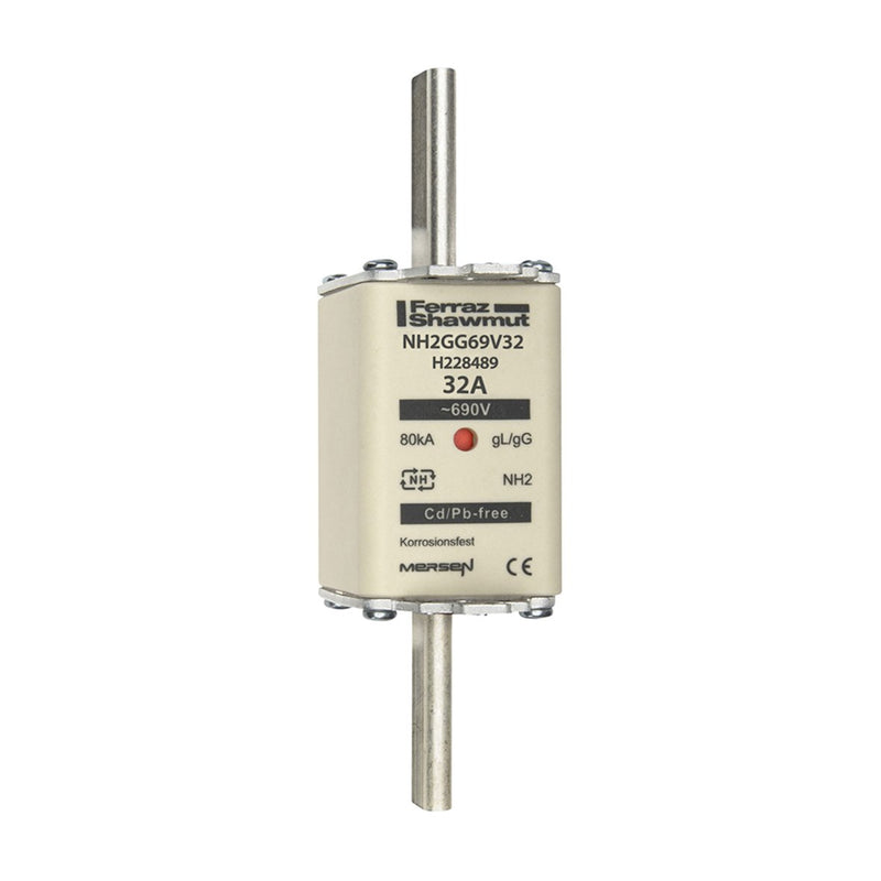 Mersen - Messersicherung NH-Sicherungseinsatz SF NH2GG69V32 Gr.2 gG 32A/690V KM − 3 Stück