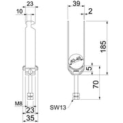 OBO Bettermann - Bügelschelle Enercon 185 2056 M3 46 ENER 40-46mm, St, FT