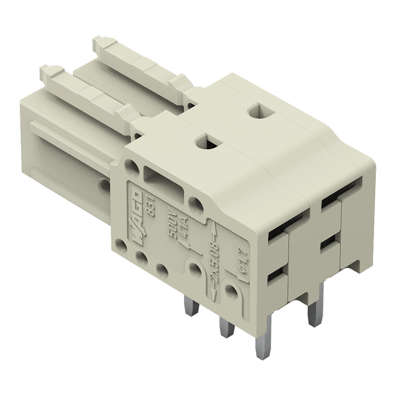 WAGO GmbH & Co. KG - Leiterplattensteckverbinder THTFederleiste abgewinkelt 831-3522 Maß 7,62mm,lgr − 48 Stück