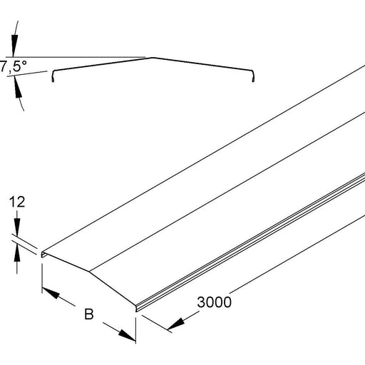 Niedax - Deckel für Kabeltragsystem Deckel für MTC Gitterrinne MTCC 500/7.5° S 516,7x3000mm − 3 Meter