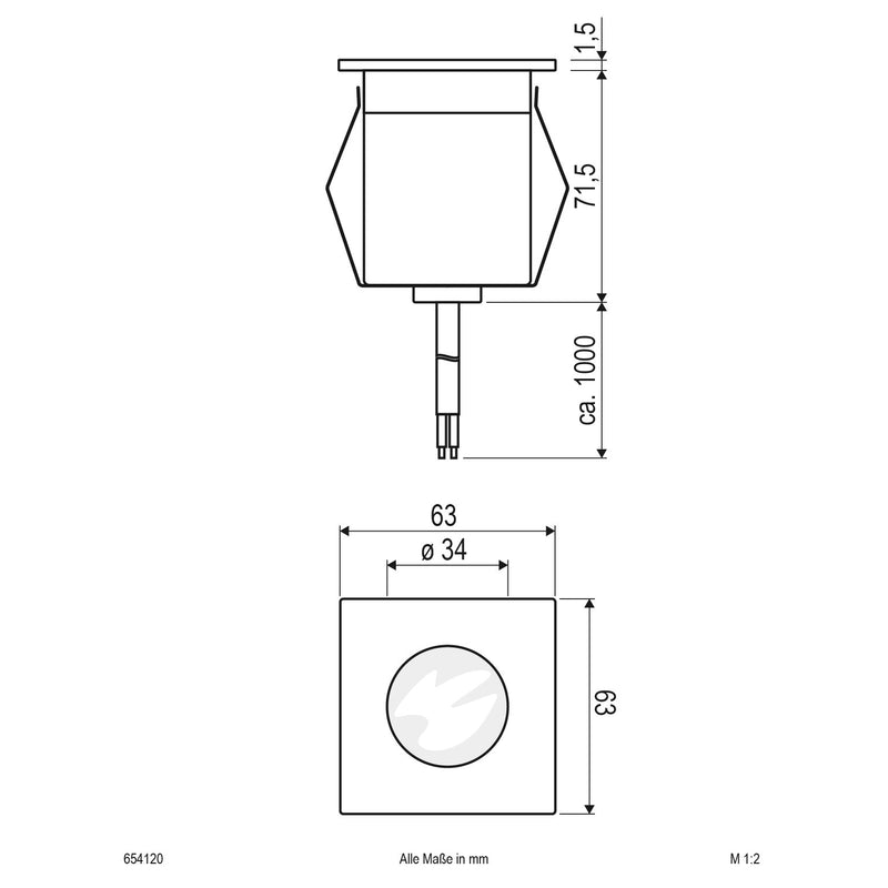EVN Lichttechnik - Bodeneinbauleuchte LED-Bodeneinbauleuchte eds 654 120 230V 2W 3000K