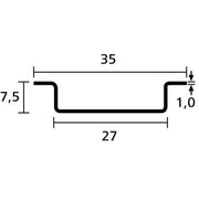 HellermannTyton - Tragschiene DELTA3F weiss Chrom 40m − 40 Meter