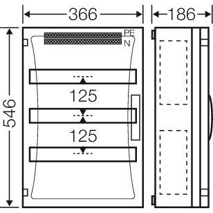 Hensel - Installationskleinverteiler ENYSTAR-Automatengehäuse FP 1418 51 Teilungseinheiten