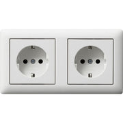 Gira - Steckdose 2-fach verdr. 479304 Reinweiß+Rahmen