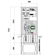 GSAB Elektrotechnik - Anschlussschrank Anschlußsäule bis 37kW 58S1700-AR01-37kW 1710x580x280mm