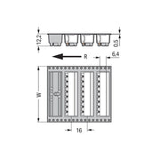 WAGO GmbH & Co. KG - Leiterplattensteckverbinder THR-Stiftleiste Lötstift 231-46#4050821042815 1,2x1,2,abgew.,sw − 170 Stück