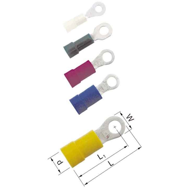 Elpress - Quetschkabelschuh für Cu-Leiter Ringkabelschuh grün A0832R 0,25-0,75qmm M3 − 100 Stück