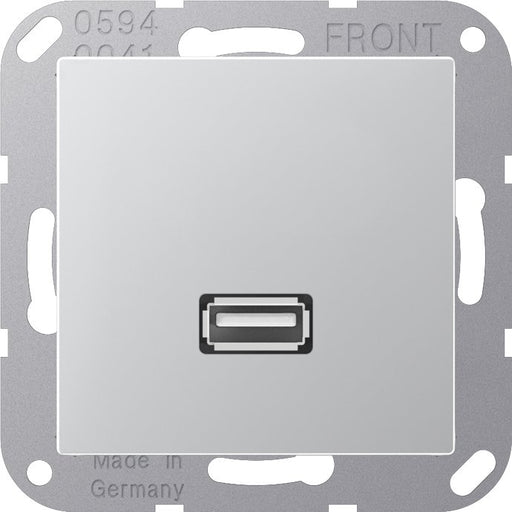 Jung - Multifunktions-Anschlussdose Multimedia-Anschluss alu MA A 1122 AL USB m.Tragring
