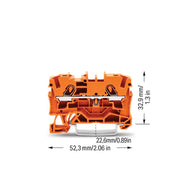 WAGO - Durchgangs-Reihenklemme Durchgangsklemme 2004-1202 2-Leiter, TS 35 − 50 Stück