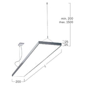 Lightnet - Pendelleuchte LED-Pendelleuchte CP4AEL-830H-L1200-YC 3000K, silber