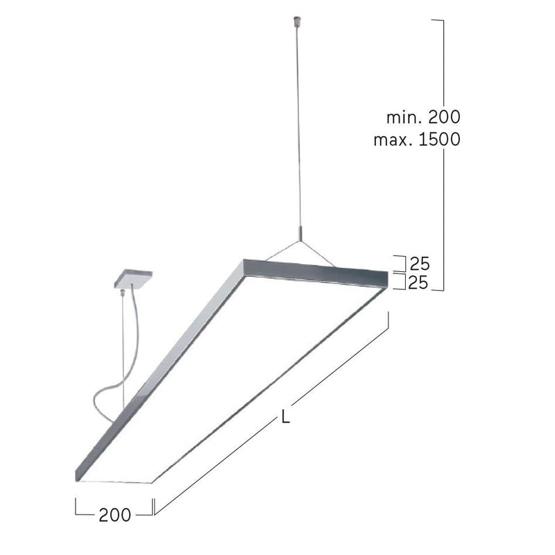 Lightnet - Pendelleuchte LED-Pendelleuchte CP4AEL-830H-L1200-YC 3000K, silber