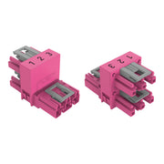 WAGO - Kompaktverteiler für steckbare Gebäudeinstallation h-Verteiler 3-polig 770-1763 Kod. B,pink − 50 Stück