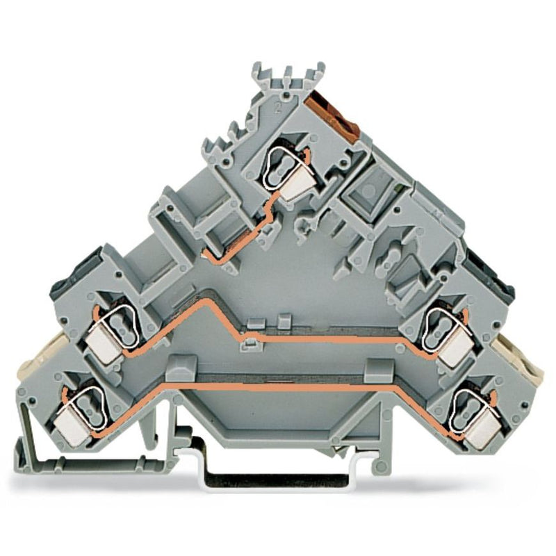 WAGO - Initiator/Aktor-Reihenklemme 3-Leiter-Aktorenklemme 280-583 2,5 mm²,grau − 50 Stück